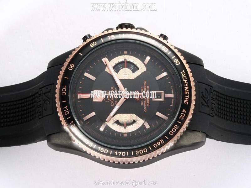 TAG Heuer Baselworld 2009 Grand Carrera Calibre 17 RS Quartz Chronograph PVD Bezel Mens Watch