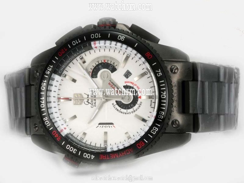 TAG Heuer Baselworld 2009 Grand Carrera Calibre 36 RS2 Round White Dial Quartz Chronograph Watch