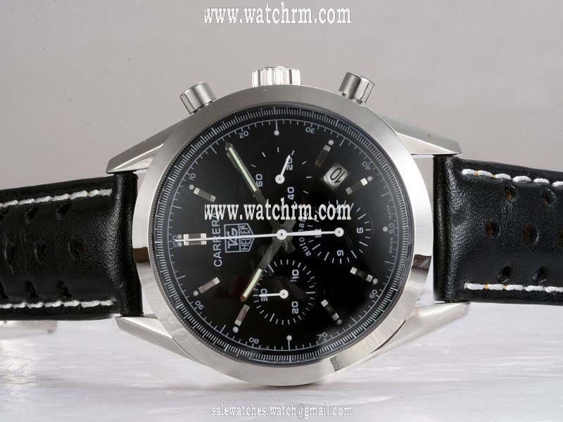 TAG Heuer Carrera 47120/000P-9216 Stainless Steel Bezel Stainless Steel Case Black Dial Watch