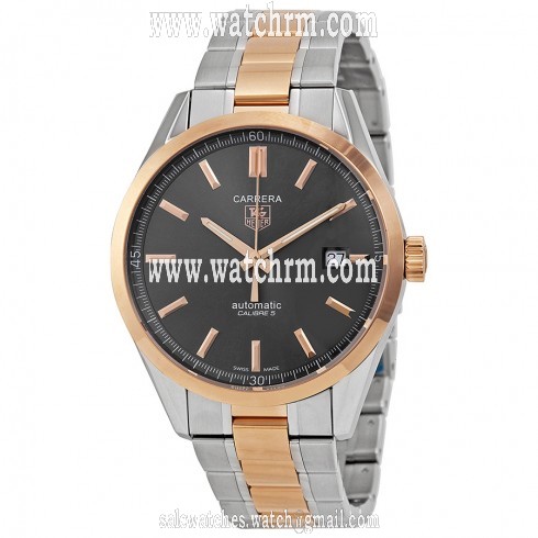Tag Heuer Carrera Anthracite Dial Steel and 18kt Rose Gold Men's Watch WV215F.BD0735