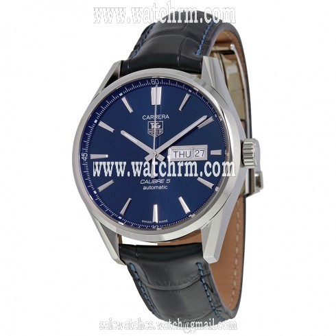 Tag Heuer Carrera Automatic Blue Dial Black Leather Men's Watch WAR201E.FC6292