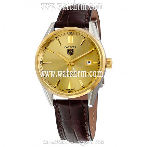 Tag Heuer Carrera Automatic Champange Dial 18kt Gold Men's Watch WAR215A.FC6181