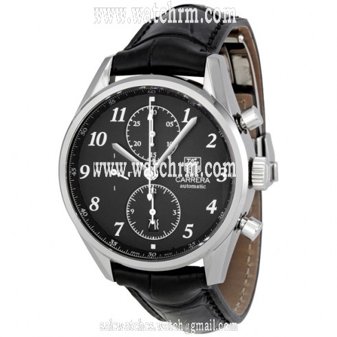 Tag Heuer Carrera Automatic Chronograph Black Alligator Leather Men's Watch CAS2110.FC6266
