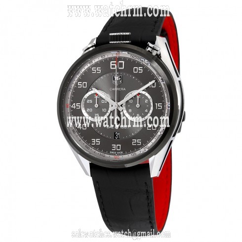 Tag Heuer Carrera Automatic Chronograph Black Dial Black Leather Men's Watch CAR2C12FC6327