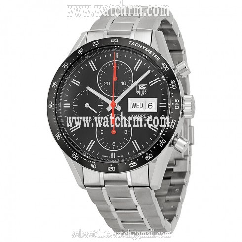 Tag Heuer Carrera Automatic Chronograph Black Dial Stainless Steel Men's Watch CV201AHBA0725