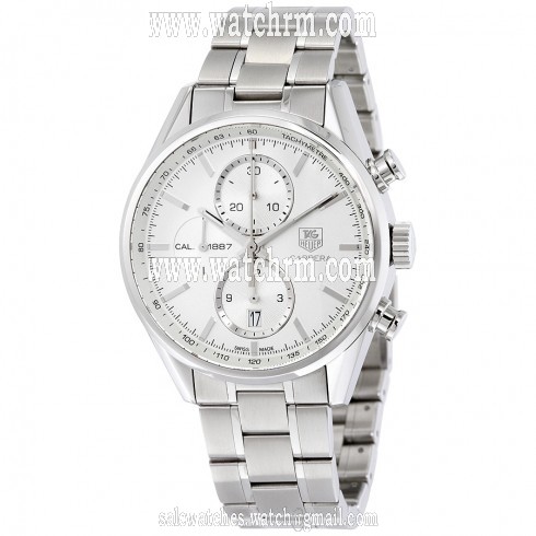 Tag Heuer Carrera Automatic Chronograph Silver Dial Stainless Steel Men's Watch CAR2111.BA0720
