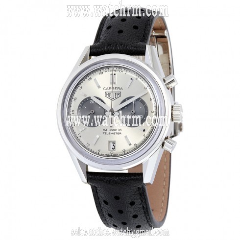 Tag Heuer Carrera Automatic Chronograph Silver Sunray Dial Men's Watch CAR221A.FC6353