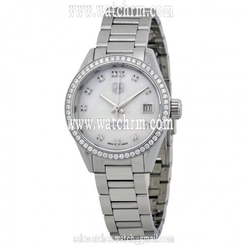 Tag Heuer Carrera Automatic Mother of Pearl Diamond Dial Stainless Steel Ladies Watch WAR2415.BA0770