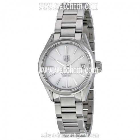 Tag Heuer Carrera Automatic White Mother of Pearl Dial Stainless Steel Ladies Watch WAR2411.BA0776