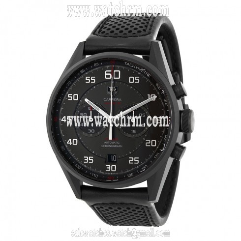 Tag Heuer Carrera Black Dial Black Leather Men's Watch CAR2B80.FC6325