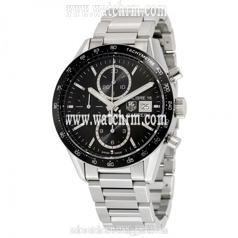 Tag Heuer Carrera Black Dial Chronograph Stainless Steel Automatic Men's Watch CV201AJ.BA0727