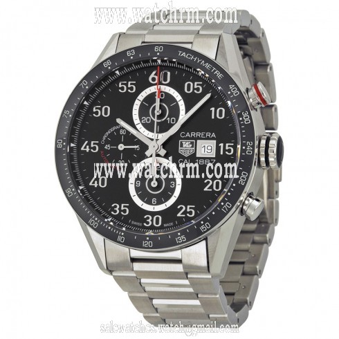 Tag Heuer Carrera Caliber 1887 Black Dial Stainless Steel Automatic Chronograph Men's Watch CAR2A10.BA0799