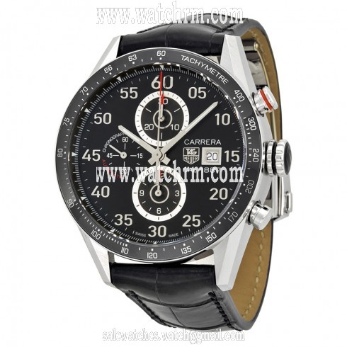 Tag Heuer Carrera Calibre 1887 Automatic Chronograph Black Dial Stainless Steel Men's Watch CAR2A10FC6235