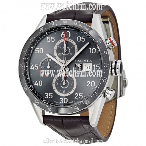 Tag Heuer Carrera Calibre 1887 Chronograph-Automatic Grey Dial Grey Leather Men's Watch CAR2A11FC6313