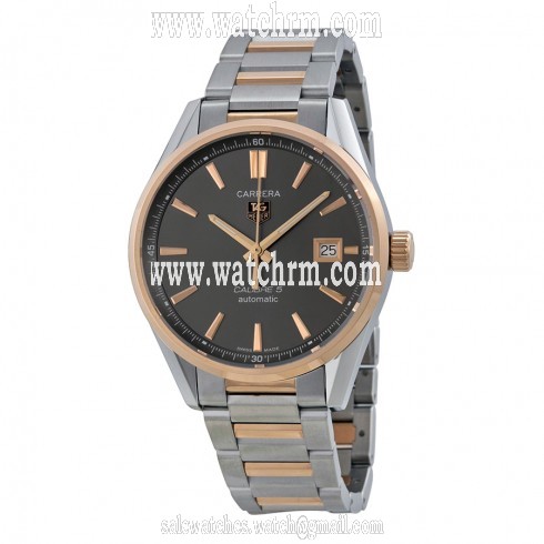 Tag Heuer Carrera Calibre 5 Anthracite Dial Stainless Steel Rose Gold Men's Watch WAR215EBD0784
