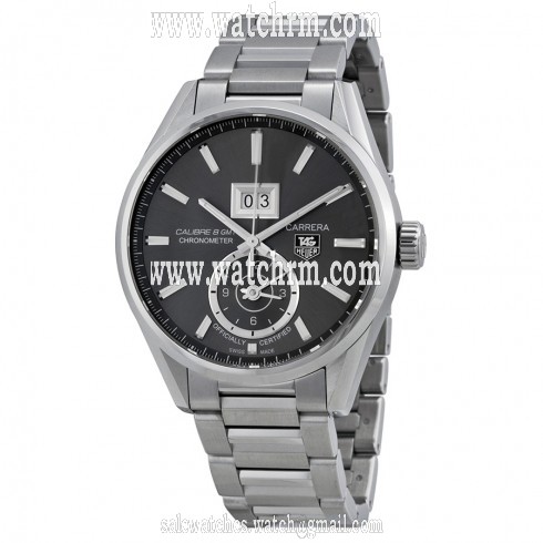 Tag Heuer Carrera Calibre 8 GMT Grey Dial Stainless Steel Men's Watch WAR5012BA0723