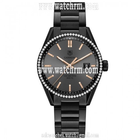 Tag Heuer Carrera Cara Delevingne Anthracite Dial Titanium Ladies Diamond Watch WAR101B.BA0728