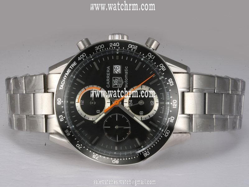 TAG Heuer Carrera CV2010.BA0786 41mm Black Dial Silver Stainless Steel Strap Watch