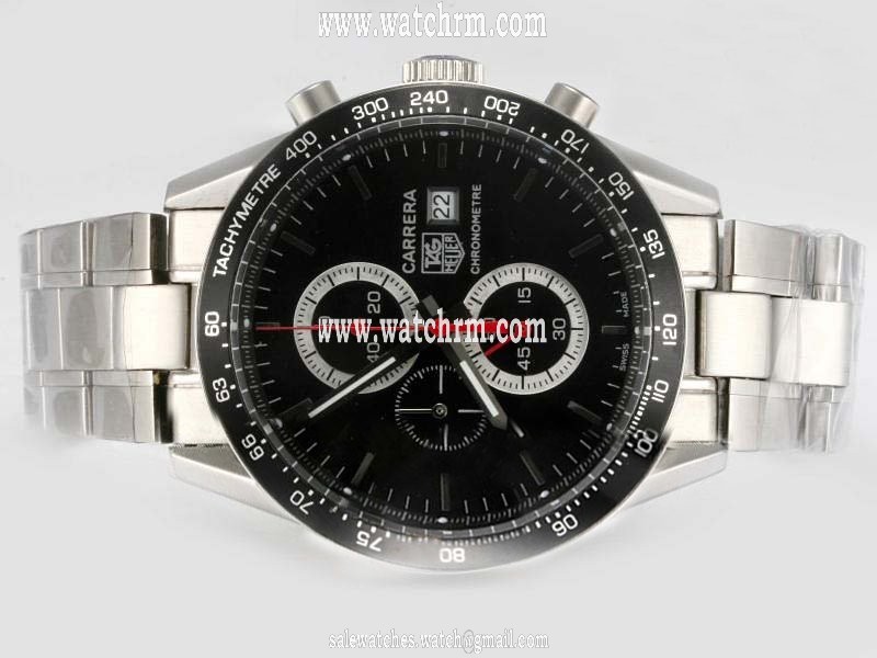TAG Heuer Carrera CV2010.BA0786 Quartz Chronograph Black Dial Round Watch