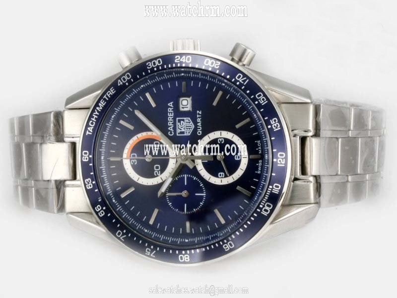 TAG Heuer Carrera CV2015.BA0786 Stainless Steel Case Round Blue Dial Watch