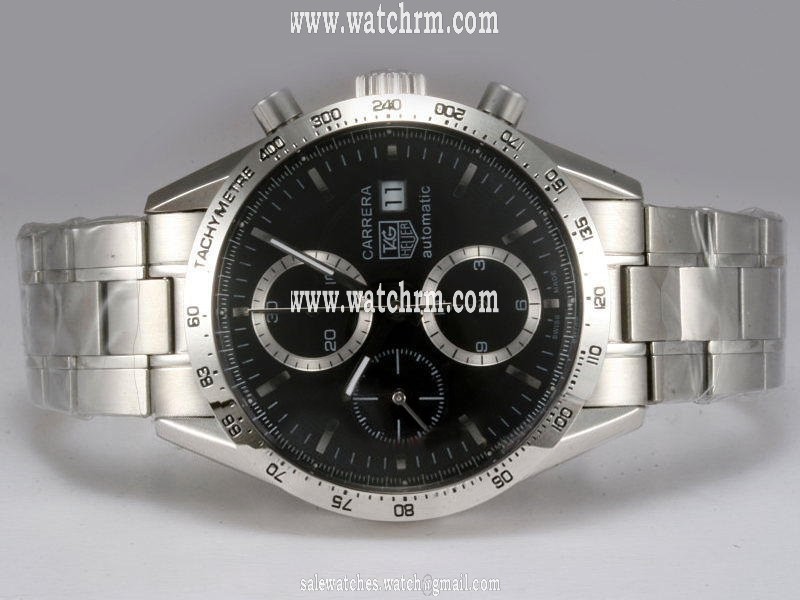 TAG Heuer Carrera CV2016.BA0786 41mm Black Dial Silver Stainless Steel Strap Watch