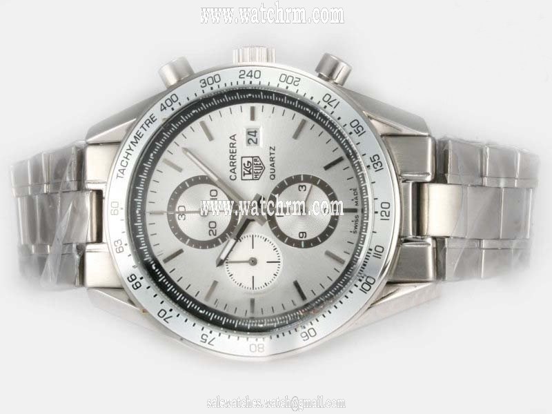 TAG Heuer Carrera CV2A11.BA0796 Round Silver Stainless Steel Strap Watch