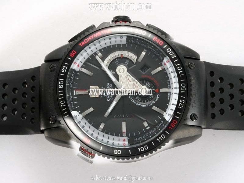 TAG Heuer Carrera Grand Carrera Calibre 36 RS PVD Case Black Dial Round Watch