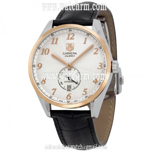 Tag Heuer Carrera Heritage White Dial Black Alligator Leather Men's Watch WAS2151.FC6180