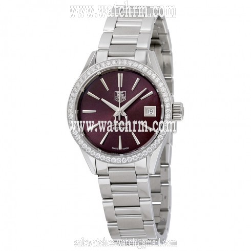 Tag Heuer Carrera Maroon Dial Stainless Steel Ladies Watch WAR2418BA0776