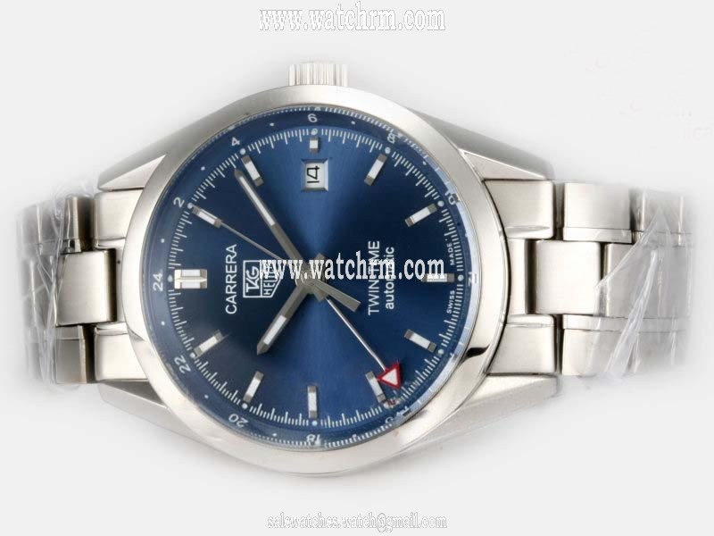 TAG Heuer Carrera WV2115.BA0787 Blue Dial Stainless Steel Bezel Silver Stainless Steel Strap Watch