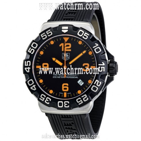 Tag Heuer F1 Black Dial Black Rubber Strap Men's Watch WAH1116FT6024