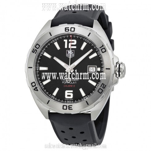 Tag Heuer Formula 1 Automatic Black Dial Black Rubber Men's Watch WAZ2113FT8023