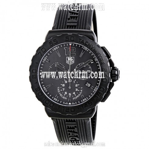 Tag Heuer Formula 1 Black Dial Black Rubber Men's Watch CAU1114.FT6024