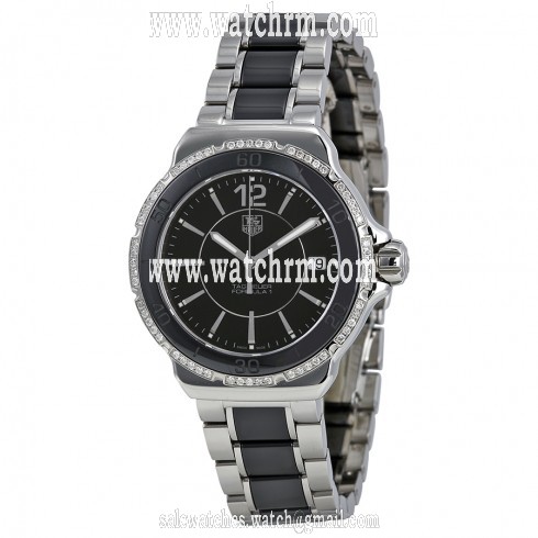 Tag Heuer Formula 1 Black Dial Stainless Steel Black Ceramic Ladies Watch WAH1212.BA0859