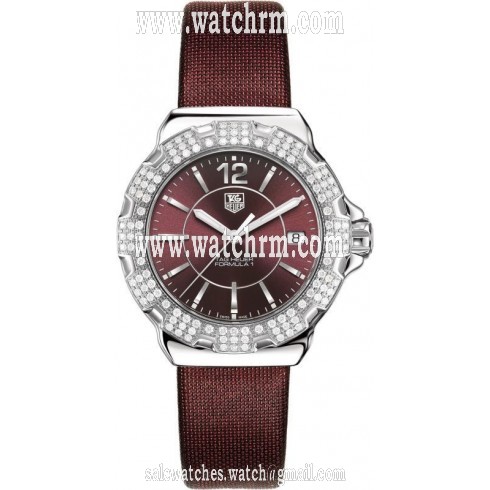 Tag Heuer Formula 1 Burgundy Dial Diamonds On Bezel Ladies Watch WAH121B.FC6223