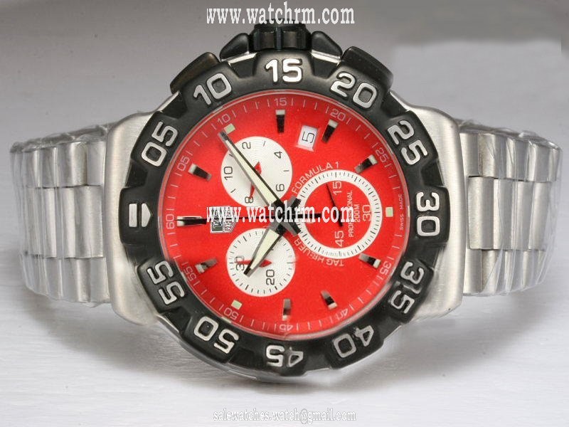 TAG Heuer Formula 1 CAC1112.BA0850 40mm Red Dial Stainless Steel Case Watch