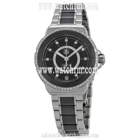 Tag Heuer Formula 1 Diamond Accented Black Ceramic Ladies Watch  WAU2212BA0859