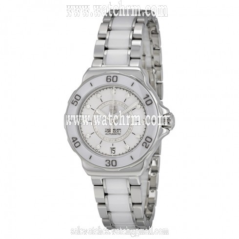 Tag Heuer Formula 1 Diamond Accented White Ceramic Ladies Watch WAU2211BA0861