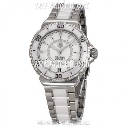 Tag Heuer Formula 1 Diamond Automatic Steel and White Ceramic Ladies Watch WAU2213.BA0861