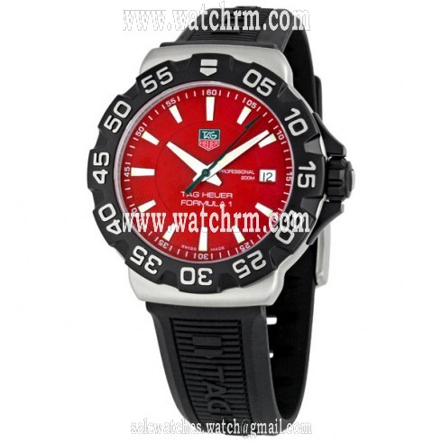 Tag Heuer Formula One Steel Red Black Rubber Men's Watch WAH1112.BT0714