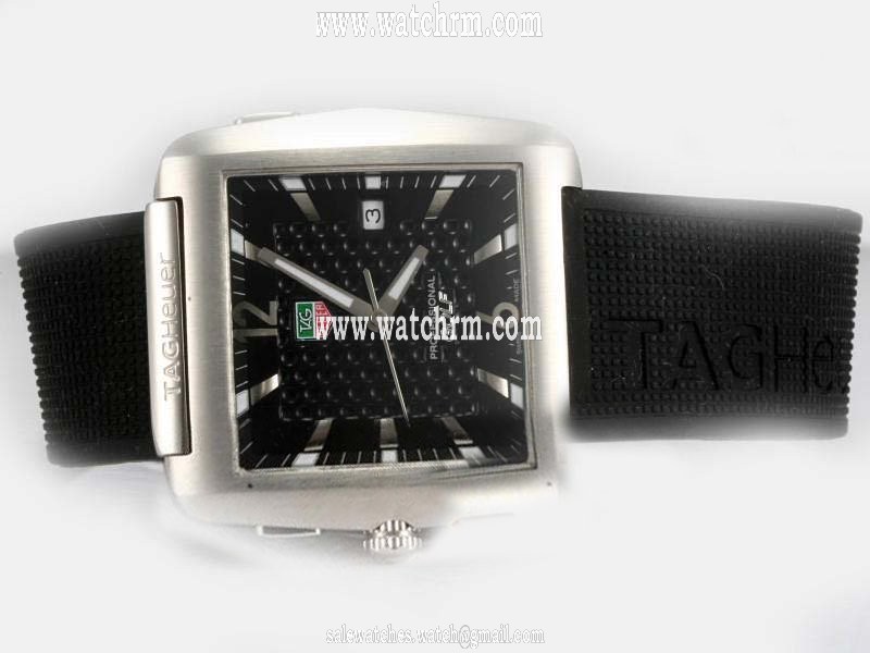 TAG Heuer Golf Watch WAE1111.FT6004 Quartz Rectangle Black Dial Watch