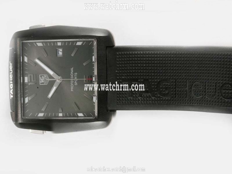 TAG Heuer Golf Watch WAE1113.FT6004 Automatic PVD Bezel Black Dial Watch
