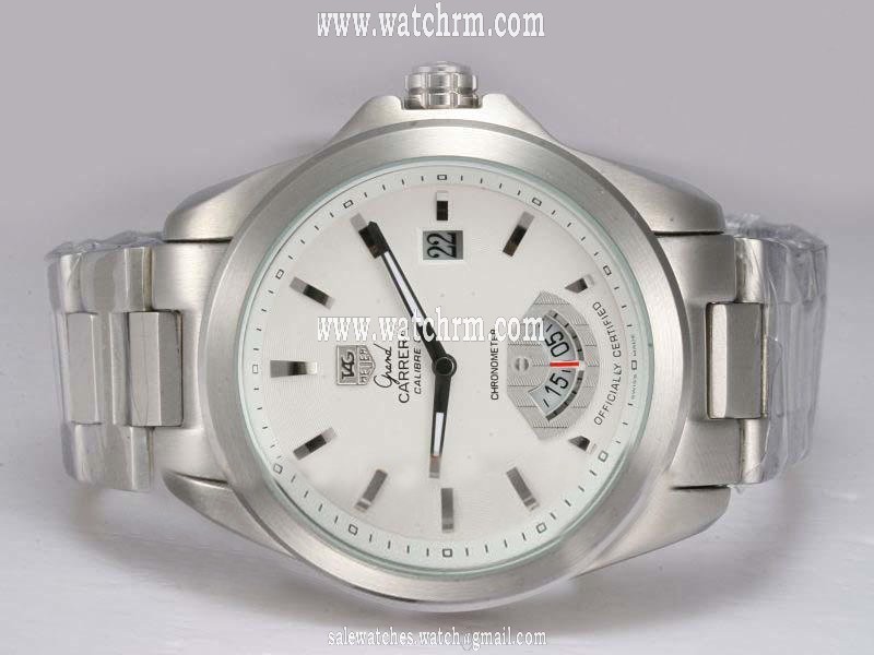 TAG Heuer Grand Carrera WAV511B.BA0900 White Dial Quartz Round Watch