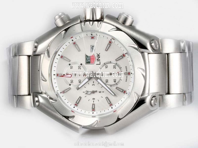 TAG Heuer Link CJF2111.BA0576 Stainless Steel Case Stainless Steel Bezel White Dial Watch
