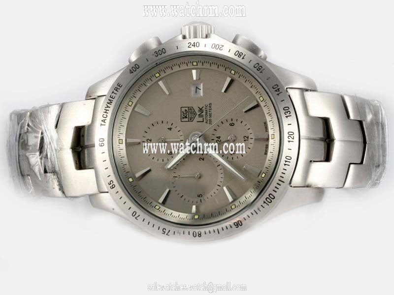 TAG Heuer Link CJF2115 Grey Dial 42mm Silver Stainless Steel Strap Watch