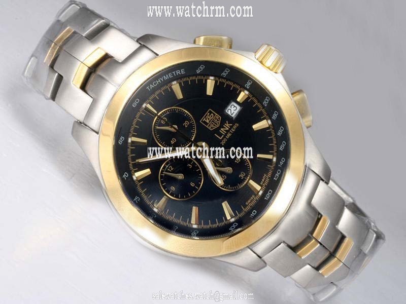TAG Heuer Link CJF2150.BB0595 18K Gold Case Round Black Dial Watch