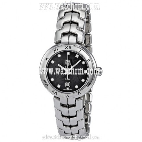 Tag Heuer Link Diamond Black Guilloche Dial Steel Ladies Watch WAT1410.BA0954