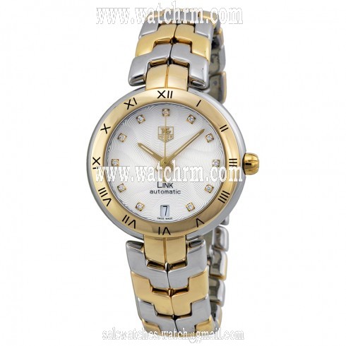 Tag Heuer Link Silver Dial Steel and 18k Yellow Gold Ladies Watch WAT2350BB0957