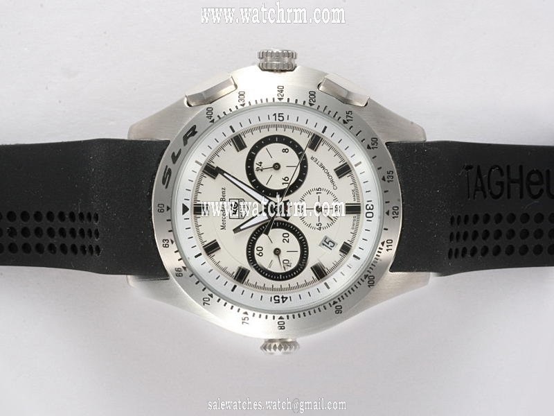 TAG Heuer Mercedes Benz SLR CAG2111.BA0253 Round Black Ostrich Leather Strap Watch