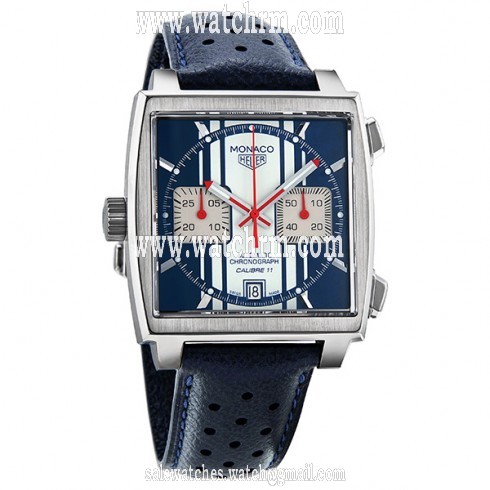 Tag Heuer Monaco Automatic Chronograph Blue and White Dial Men's Watch CAW211DFC6300